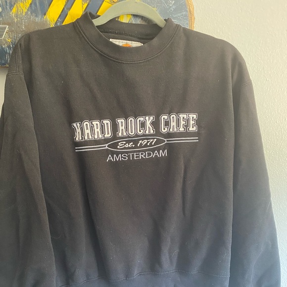 VINTAGE Black Hard Rock Cafe Crewneck - Picture 2 of 2